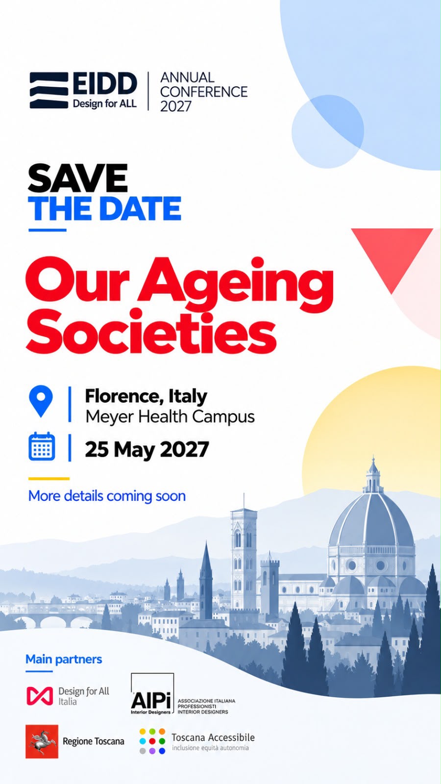 EIDD Annual Conference 2027 — Our Ageing Societies, Florence, Meyer Health Campus, 25 May 2027