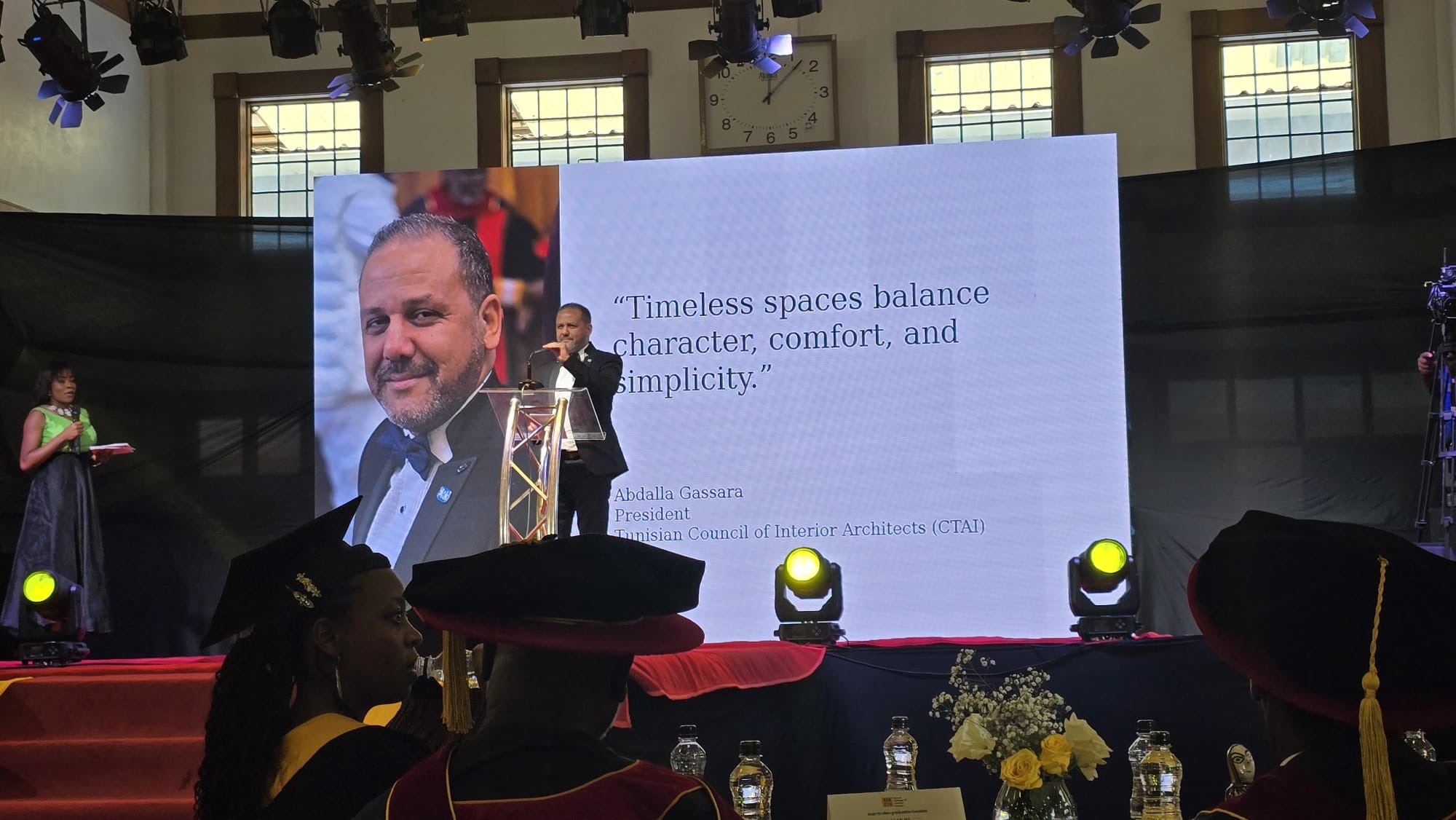 Abdallah Gassara, President of CTAI, speaking during KENCID’s Nairobi interior-design symposium.