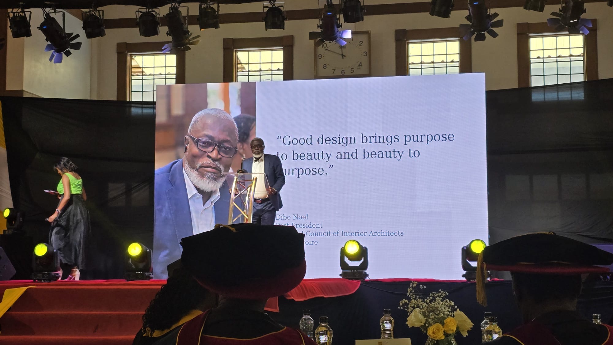 Noel Dibo of Côte d’Ivoire, former President of CNAICI, speaking during KENCID’s Nairobi interior-design symposium.